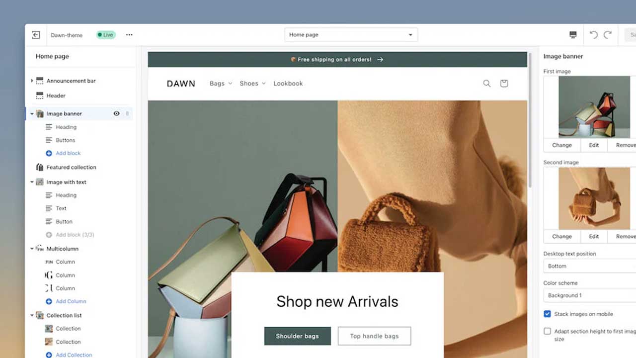 Shopify Content Management System for Site Management