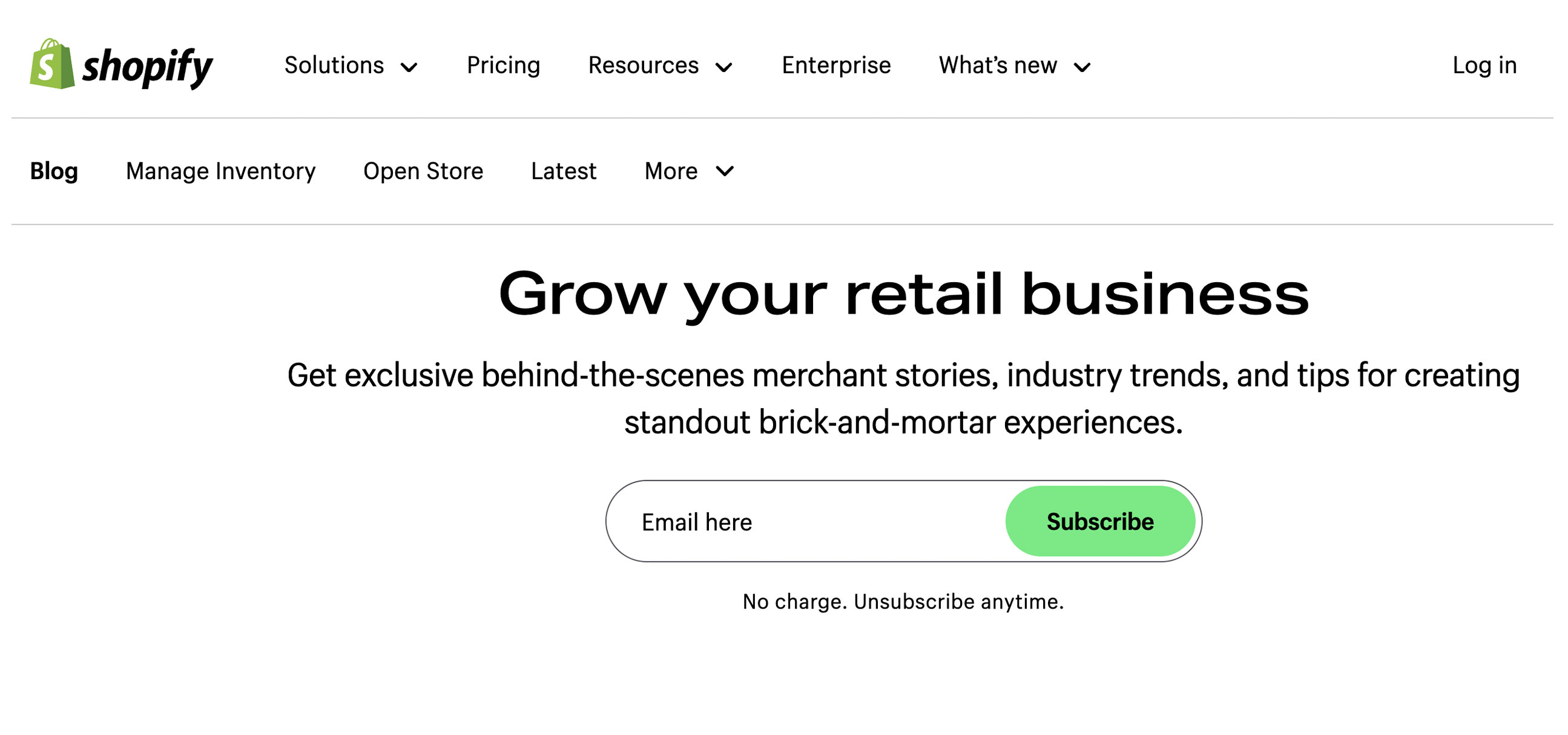 Shopify Retail Blog Newsletter