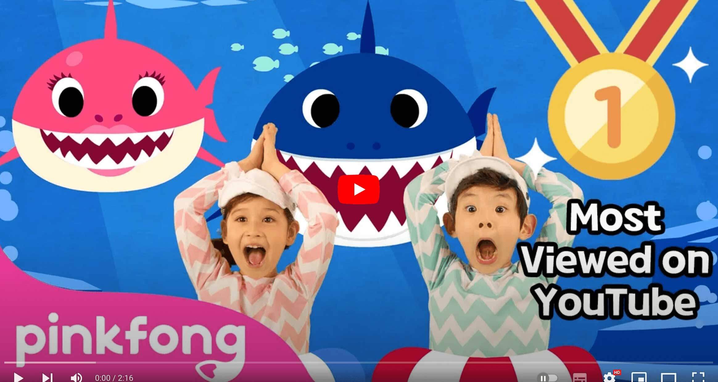 YouTube most viewed video: Babyshark with over 15 billion views